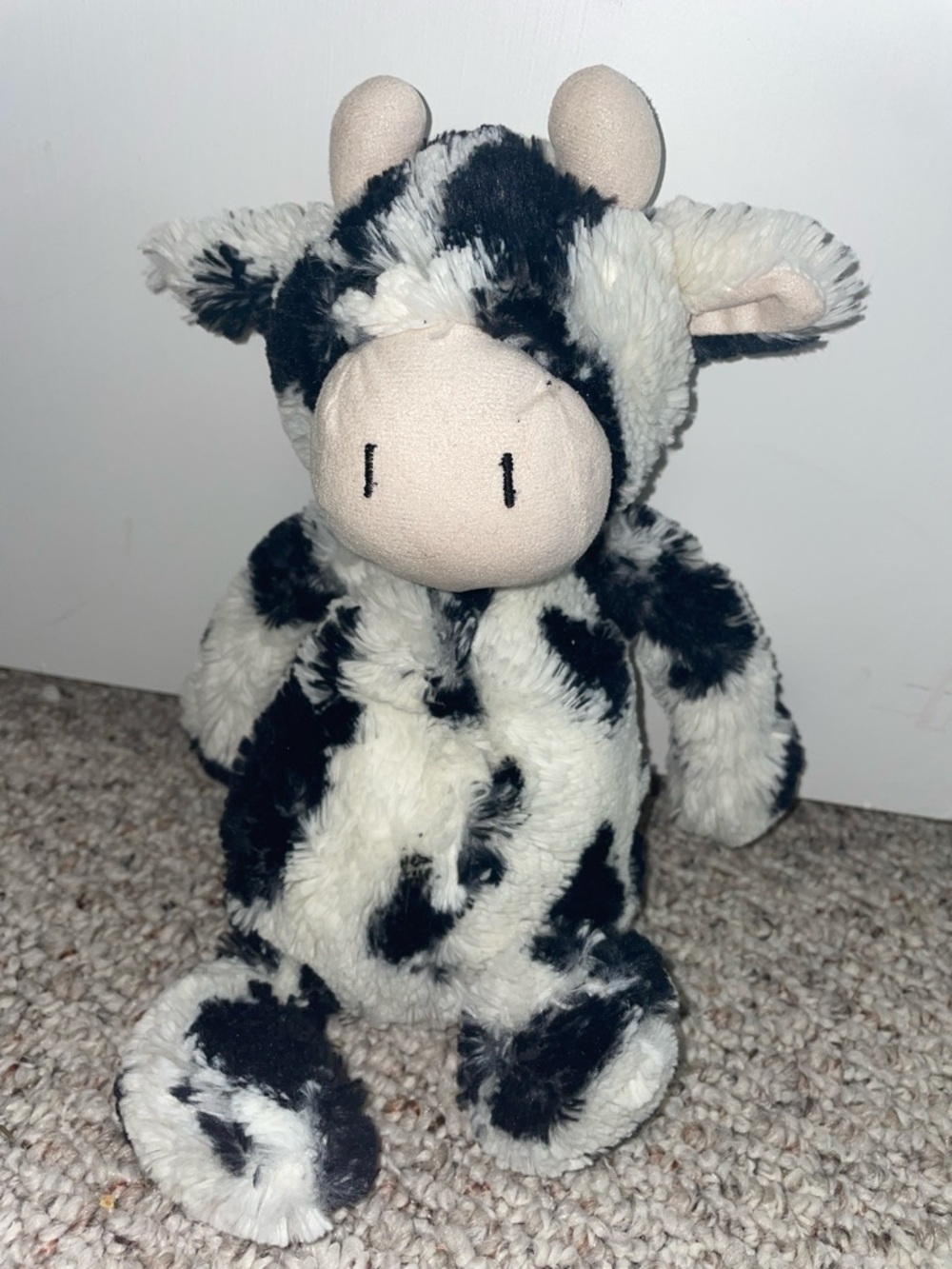 Jellycat Cow Plush in Black and White